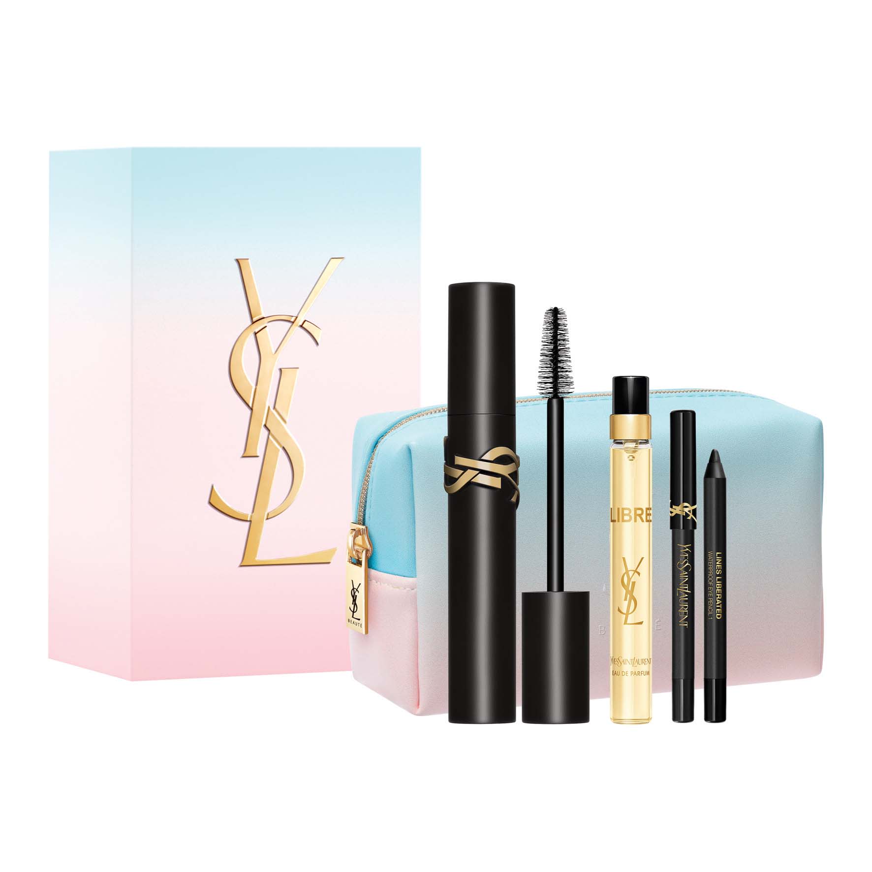YVES SAINT LAURENT LASH CLASH סט מסקרה + א.ד.פ + מיני עפרון עיניים