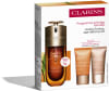 CLARINS DOUBLE SERUM & EXTRA FIRMING  מארז סרום + קרם יום + קרם לילה + דוגמית סרום עיניים