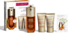 CLARINS DOUBLE SERUM + NUTRI LUMIERE מארז סרום + קרם יום + קרם לילה + דוגמית סרום