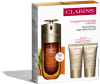 CLARINS DOUBLE SERUM + NUTRI LUMIERE מארז סרום + קרם יום + קרם לילה + דוגמית סרום