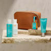 MOROCCANOIL סט נסיעות לטיפול בשיער פגום: שמפו + מרכך + שמן טיפולי + קרם ידיים