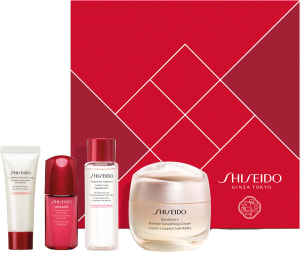 SHISEIDO BENEFIANCE סט קרם פנים + קצף ניקוי + מי ריכוך + סרום אולטימיון