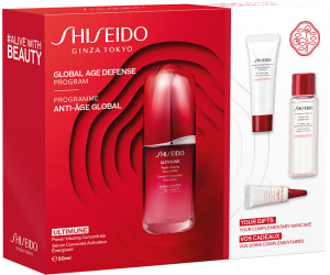 SHISEIDO ULTIMUNE סט סרום לחיזוק העור + קצף ניקוי + מי ריכוך + סרום עיניים