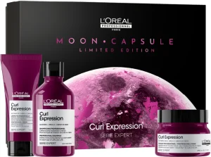 L'OREAL PROFESSIONNEL CURL EXPRESSION סט שמפו לשיער מתולתל + מסכת הזנה + קרם להענקת לחות לשיער