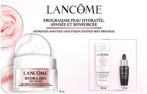 LANCOME HYDRA ZEN קרם לחות + חלב ניקוי + סרום לפנים