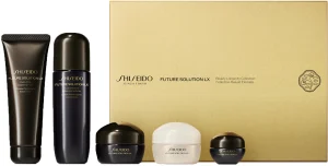 SHISEIDO FUTURE SOLUTION LX סט קצף ניקוי + מי ריכוך + קרם לחות + קרם לילה + קרם עיניים