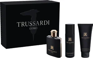 TRUSSARDI UOMO סט א.ד.ט + ג'ל רחצה  + דאודורנט ספריי לגבר