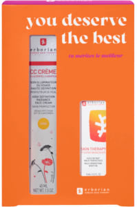 ERBORIAN YOU DESERVE THE BEST סט CC קרם בחדות גבוהה לעור זוהר וזהוב SPF25 + סקין טרפי