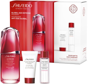SHISEIDO ULTIMUNE סט סרום לחיזוק העור + קצף ניקוי + מי ריכוך