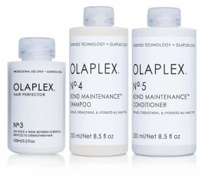 OLAPLEX סט שמפו טיפולי מספר 4 + מרכך לשיקום השיער מספר 5 + הייר פרפקטור מספר 3 + מברשת שיער