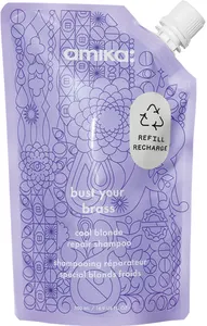 AMIKA BUST YOUR BRASS שמפו סילבר לשיקום שיער בלונדיני - שקית מילוי