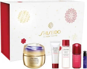 SHISEIDO VITAL PERFECTION סט קרם לחות + סרום + קצף ניקוי + מי ריכוך + א.ד.פ