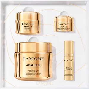 LANCOME ABSOLUE SOFT סט קרם במרקם קליל + סרום פנים + קרם אבסולו ריץ + קרם עיניים