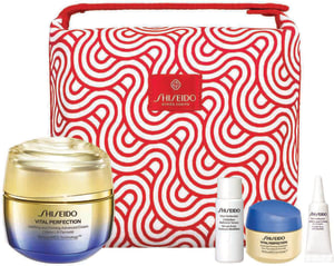 SHISEIDO VITAL PERFECTION סט קרם לחות אנטי אייג'ינג + קרם עיניים + קרם לילה + סרום