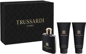TRUSSARDI UOMO סט א.ד.ט + ג'ל רחצה  + אפטר שייב לגבר