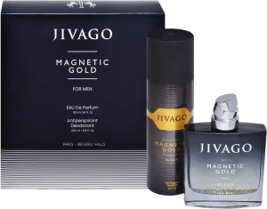 JIVAGO MAGNETIC GOLD BLACK סט א.ד.פ + דאודורנט ספריי לגבר