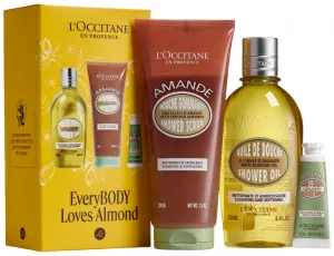 L'OCCITANE ALMOND סט שמן רחצה + פילינג למקלחת + קרם ידיים