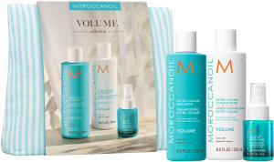 MOROCCANOIL VOLUME סט לטיפוח השיער מסדרת הנפח : שמפו + מרכך + מרכך ללא שטיפה