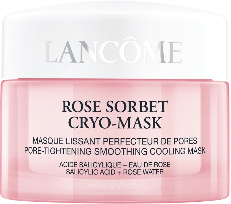 LANCOME ROSE SORBET מסכת פנים בעלת אפקט קירור להידוק מראה הנקבוביות והחלקת מראה העור