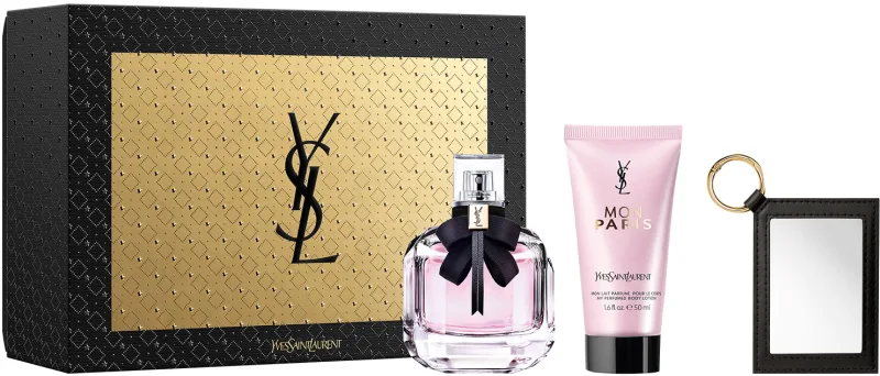 YVES SAINT LAURENT MON PARIS סט א.ד.פ + קרם גוף + מראת כיס