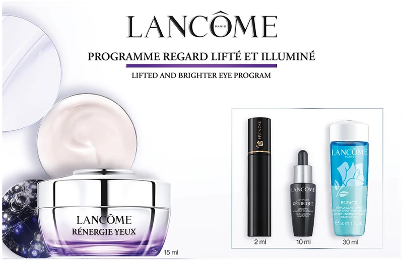 LANCOME RENERGIE MULTI LIFT סט קרם עיניים + סרום + מסיר איפור + מסקרה