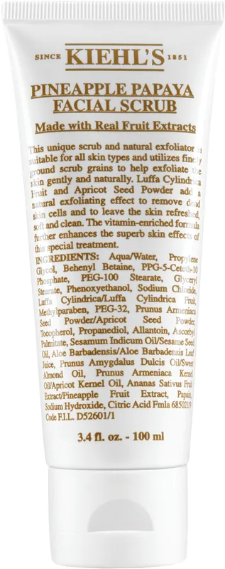 KIEHL'S קרם ניקוי גרגירים ופיליניג לפנים אננס ופפאיה