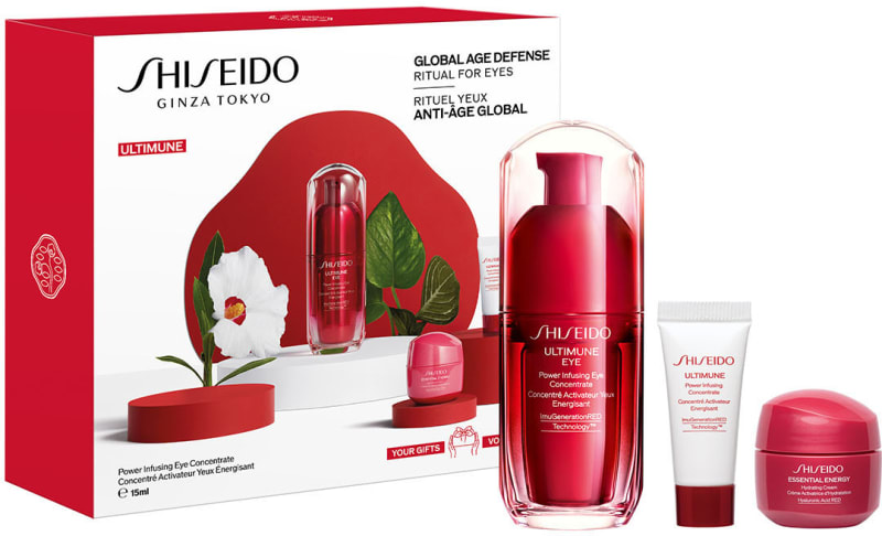 SHISEIDO ULTIMUNE סט סרום לעיניים + סרום + קרם לחות