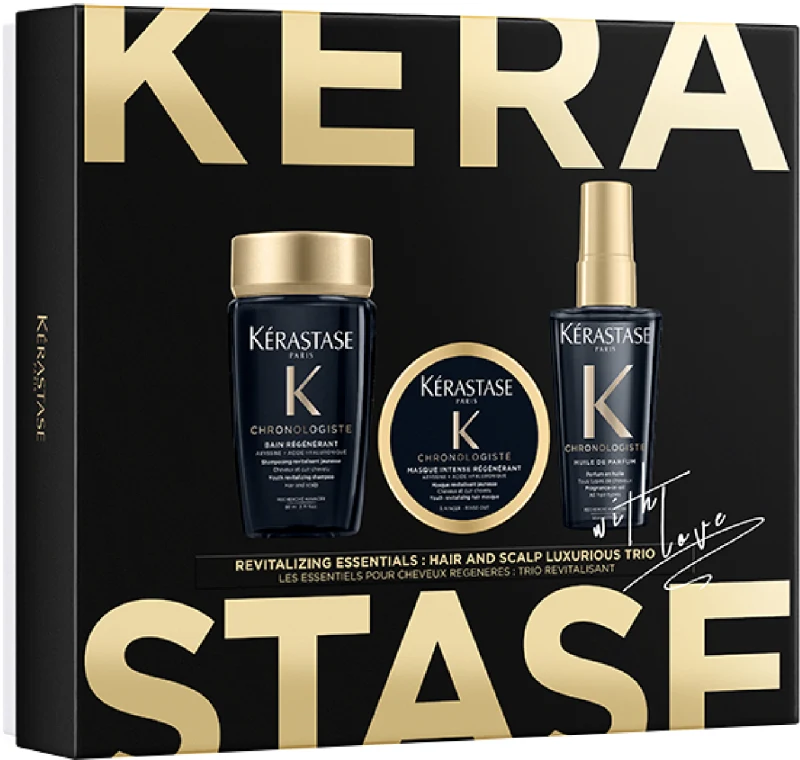 KERASTASE CHRONOLOGISTE סט שמפו + מסכה + שמן בושם