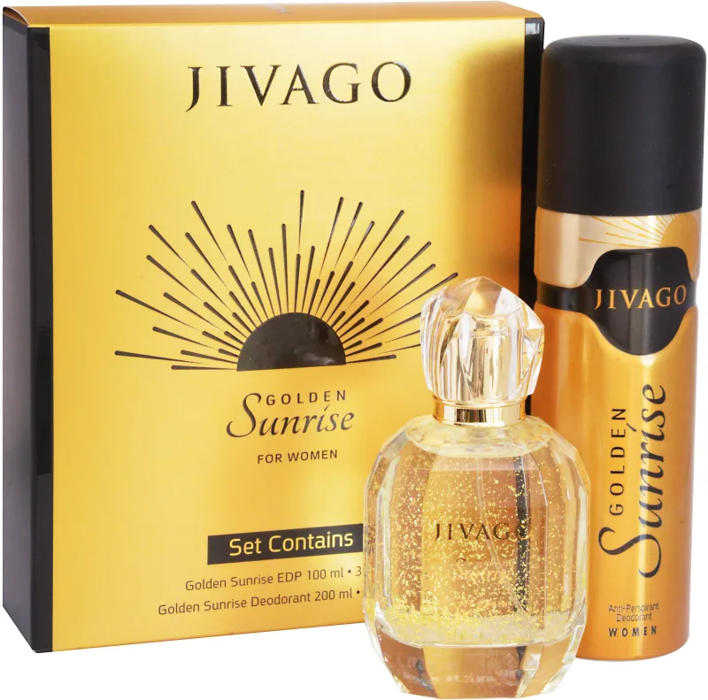 JIVAGO GOLDEN SUNRISE סט א.ד.פ + דאודורנט אנטיפרספירנט לאשה