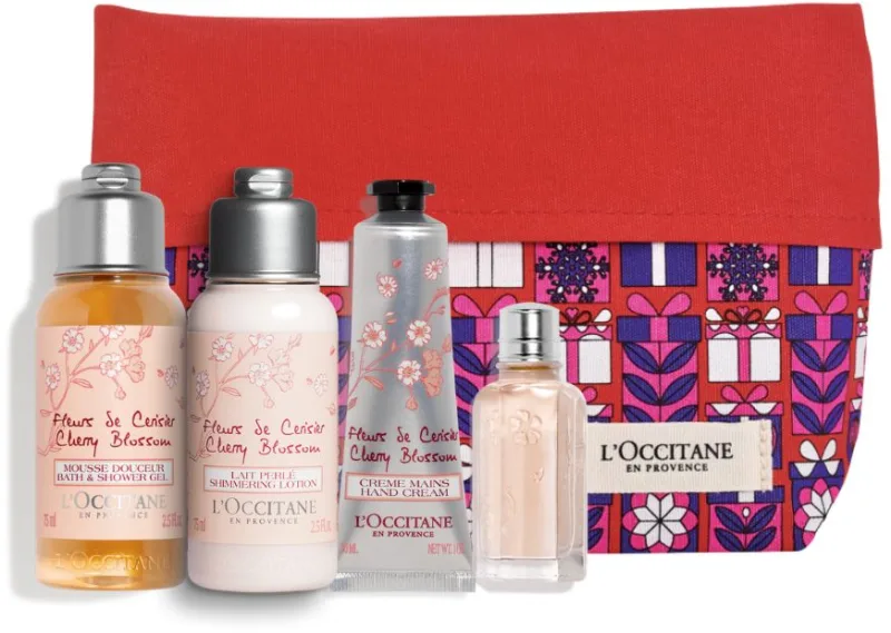 L'OCCITANE CHERRY BLOSSOM - קיט תחליב גוף + ג'ל רחצה + קרם ידיים + א.ד.ט
