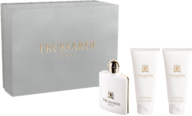 TRUSSARDI DONNA סט א.ד.פ + תחליב גוף + ג'ל רחצה לאשה