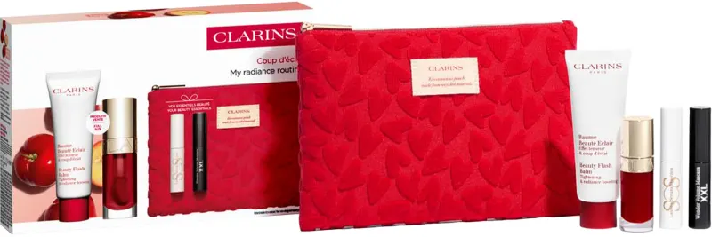 CLARINS BEAUTY FLASH BALM מארז מסכה + מסקרה + סרום לריסים