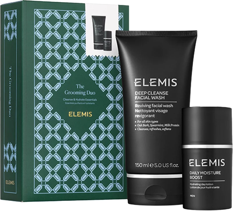 ELEMIS PRO-COLLAGEN סט רחיץ פנים לניקוי עמוק + קרם המעניק בוסט לחות יומי לגבר
