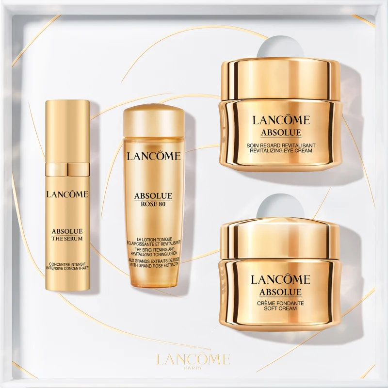 LANCOME ABSOLUE סט קרם עיניים + קרם יום + מי פנים + סרום פנים