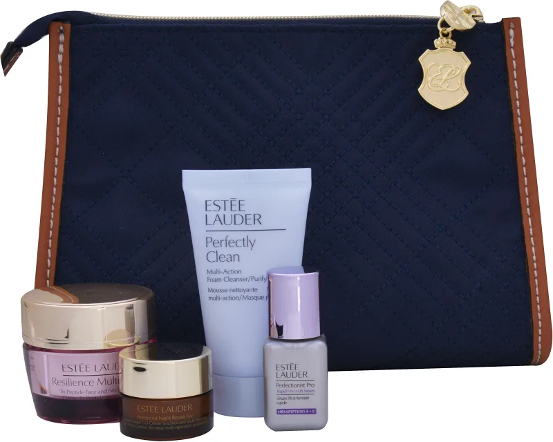ESTEE LAUDER ADVANCED NIGHT REPAIR תיק יוקרתי המכיל : קצף ניקוי + סרום + קרם לחות + ג'ל עיניים
