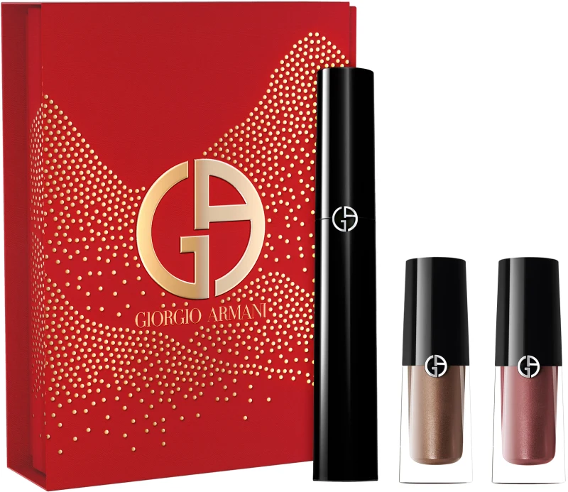 GIORGIO ARMANI EYES TO KILL סט מסקרה להענקת נפח ואורך עמידה במים + צלליות עיניים נוזליות