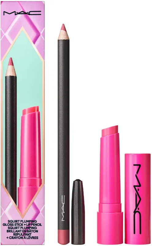 MAC HOLIDAY מארז לשפתיים  במהדורה מוגבלת : באלם גלוסי + עפרון שפתיים