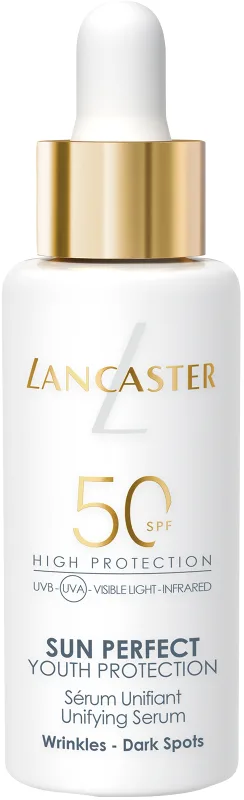 LANCASTER SUN PERFECT סרום להאחדת גוון העור וטשטוש קמטים וכתמים כהים 50SPF הגנה גבוהה