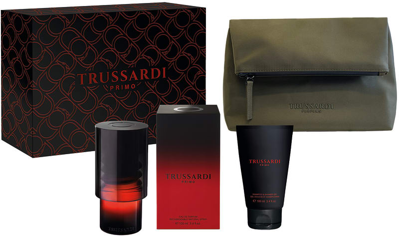 TRUSSARDI PRIMO סט א.ד.פ + ג'ל רחצה + תיק לגבר