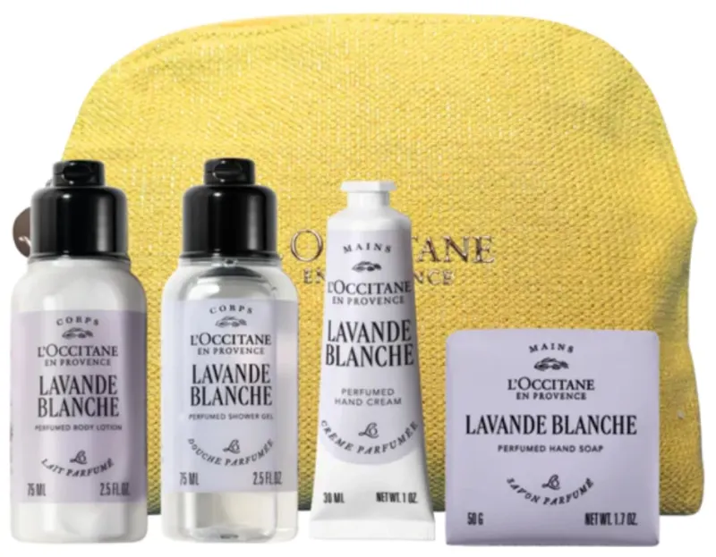 L'OCCITANE LAVENDER קיט ג'ל רחצה + קרם גוף + קרם ידיים + סבון מוצק