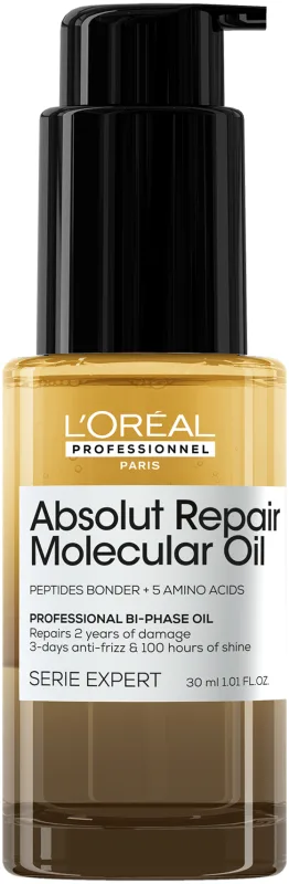L'OREAL PROFESSIONNEL ABSOLUT REPAIR MOLECULAR שמן בעל פורמולה דו-פאזית לשיקום שיער פגום