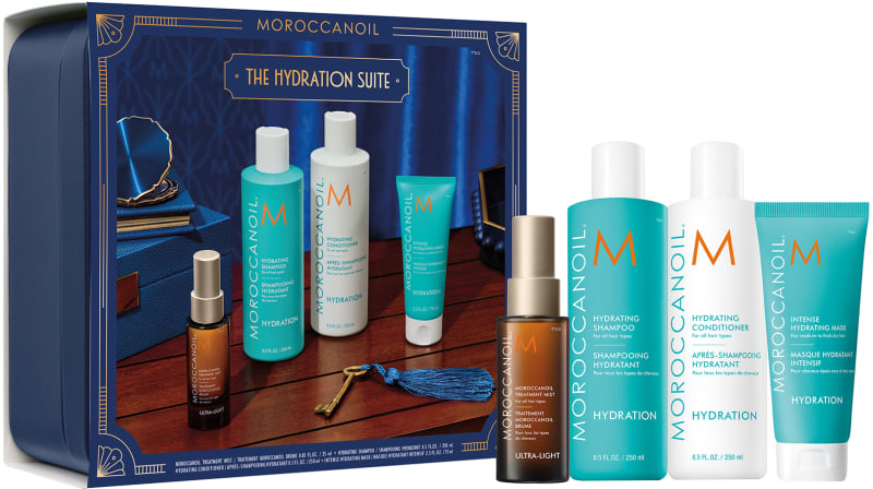 MOROCCANOIL RADIANCE HYDRATION סט שמפו + מרכך + מיסט טיפולי לשיער + מסכת הזנה לחות