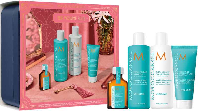 MOROCCANOIL VOLUME סט לטיפוח השיער מסדרת הנפח : שמפו + מרכך + מסכה + שמן טיפולי